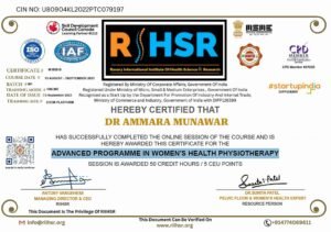 Advanced programme womens health physiotherapy dr ammara physiotherapist